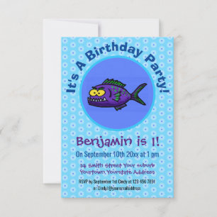 Invitación Personalizado de pescado piraña