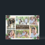 Invitación Personalizado de Pine Cone Seis Collages de fotos<br><div class="desc">Marcos blancos con agujas de pino verde y conos de pino acuarela gráfica, cuadros 6 de tus imágenes, elegantes y elegantes tarjetas de Navidades de vacaciones. Carga seis de tus fotos favoritas o instantáneas digitales para una tarjeta de plantilla de fotos fácil. Diseño de calidad, de aspecto profesional, con un...</div>