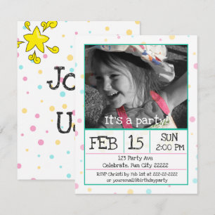 Invitación Personalizado de puntos de Polka