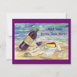 Invitación Personalizado de Red Wine Beach Fiesta Invitacione