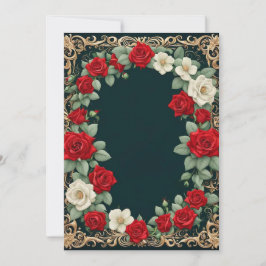 Invitación Personalizado de rosas blancas y rojas Boda de tex