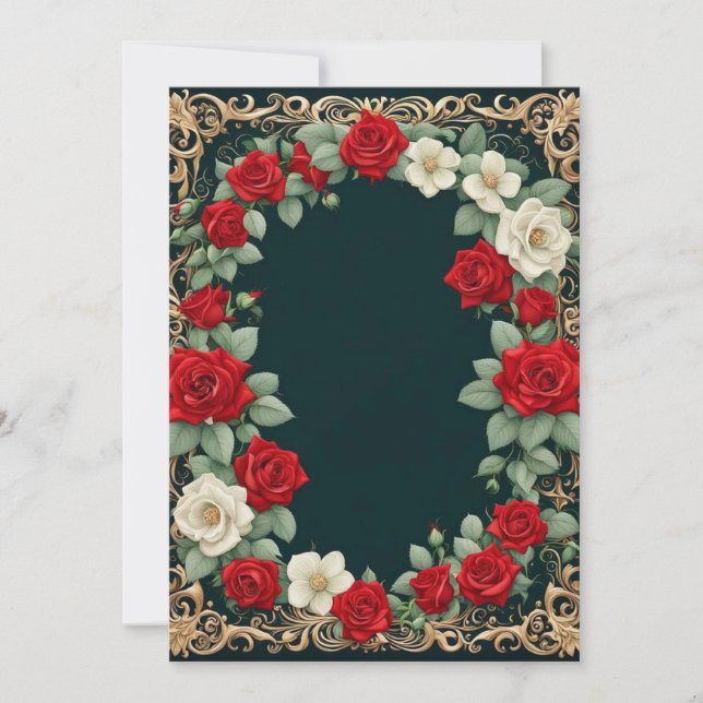 Invitación Personalizado de rosas blancas y rojas Boda de tex (Anverso)