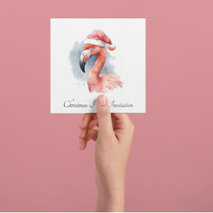 Invitación Personalizado de Santa Claus Snowbird Flamingo