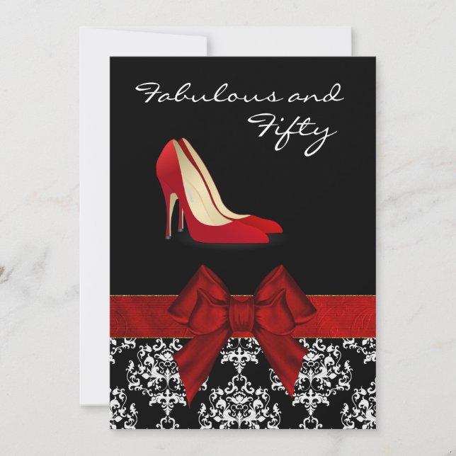 Invitación Personalizado de Stiletto Damasco de la (Anverso)