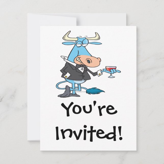 Invitación personalizado de toros divertido y sofisticado (Anverso)