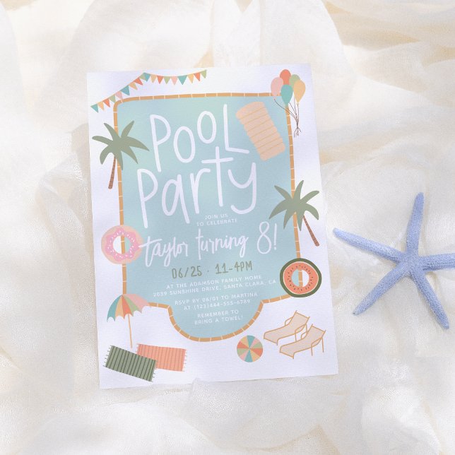 Invitación Personalizado   de verano con dibujos a mano Fiest (Subido por el creador)