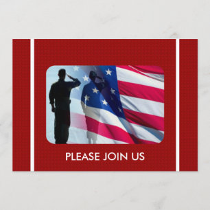 Invitación Personalizado de veteranos militares patrióticos