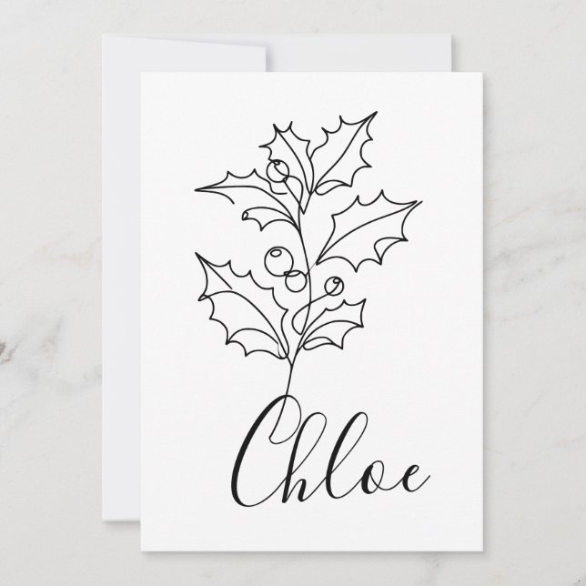 Invitación Personalizado December Holly Birth Flower Gift (Anverso)