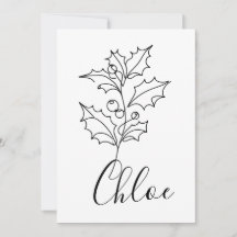 Personalizado December Holly Birth Flower Gift
