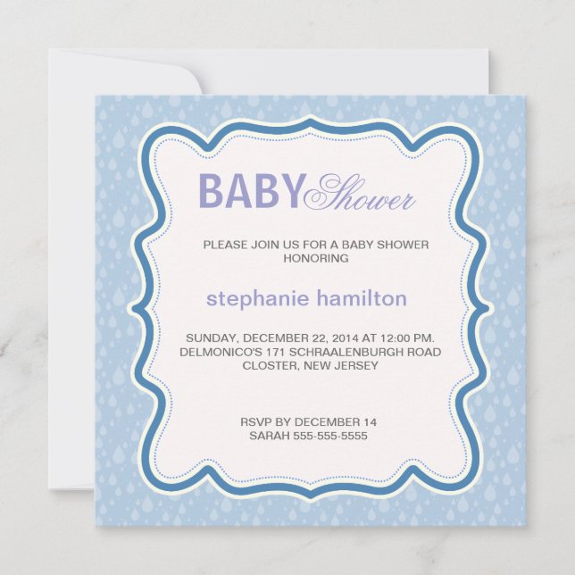 Invitación Personalizado deja caer la ducha de bebé (Anverso)
