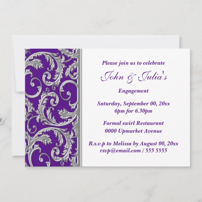 Invitación PERSONALIZADO del aniversario de compromiso de gir (Anverso)