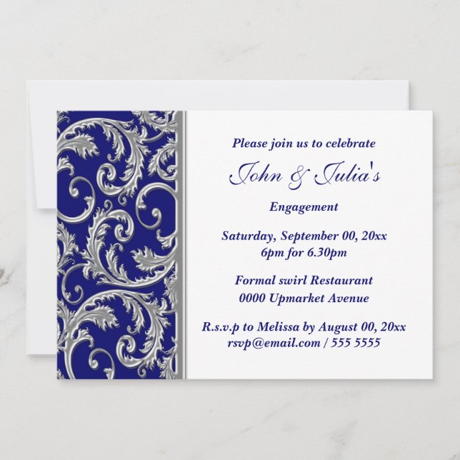 Invitación PERSONALIZADO del aniversario de compromiso de la  (Anverso)