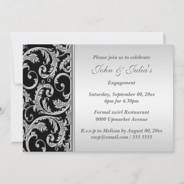 Invitación PERSONALIZADO del aniversario del compromiso de la (Anverso)