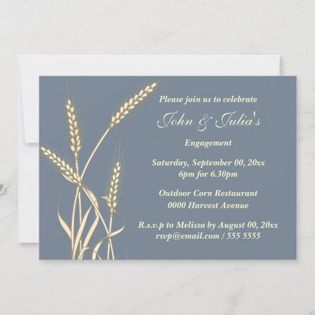 Invitación PERSONALIZADO del aniversario del compromiso del (Anverso)