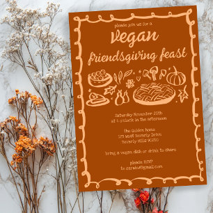 Invitación Personalizado del Día de Acción de Gracias VEGAN W