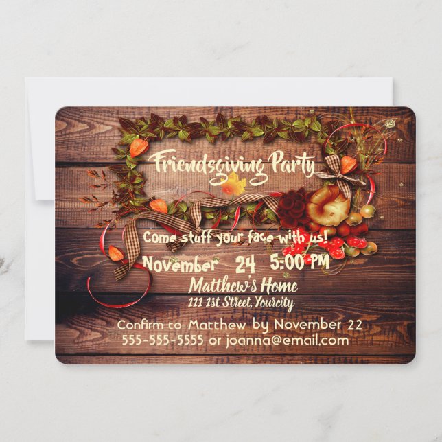 Invitación Personalizado del Día de la Amistad (Día de Acción (Anverso)