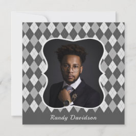 Invitación Personalizado del Día del Padres Foto Gray Argyle