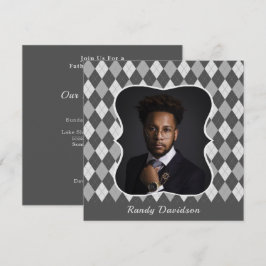 Invitación Personalizado del Día del Padres Foto Gray Argyle 