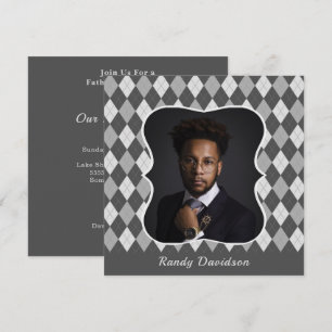 Invitación Personalizado del Día del Padres Foto Gray Argyle