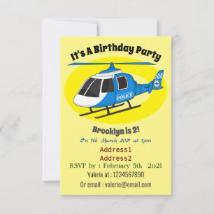 Invitación Personalizado del helicóptero del helicóptero del 