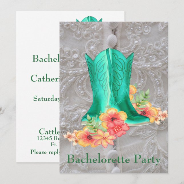 Invitación Personalizado del partido Boda Occidental Bachelor (Anverso / Reverso)
