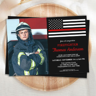 Invitación Personalizado del Partido de Graduación de Bombero