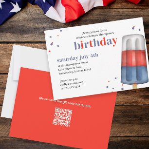 Invitación Personalizado del Partido del Cumpleaños 4 de juli