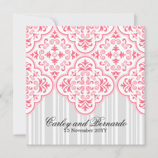 Invitación Personalizado del patrón de Damask Boda de sandía