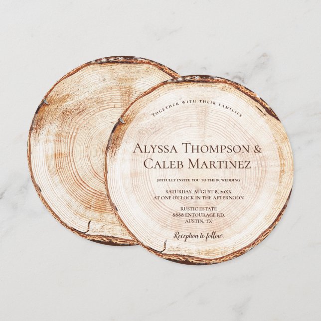 Invitación Personalizado del tema de la madera rústica Novia  (Anverso / Reverso)