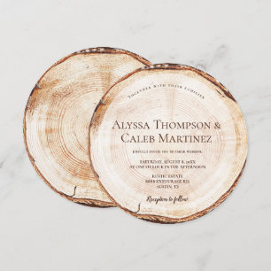 Invitación Personalizado del tema de la madera rústica Novia 