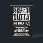 Invitación Personalizado directo de fuera 30.º Fiesta de cump<br><div class="desc">Añade tu texto y detalles de tu evento o fiesta de cumpleaños a esta tarjeta de invitación de la fiesta de 30 años. Directamente desde tu año de nacimiento, edad, cuarenta, treinta, cincuenta, etc. ¡O personalizar tu ciudad, estado, profesión, trabajo, escuela o cualquier cosa! ¿Qué representa? Añada su ciudad, estado...</div>