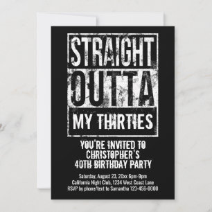 Invitación Personalizado directo de fuera 40.º Fiesta de cump