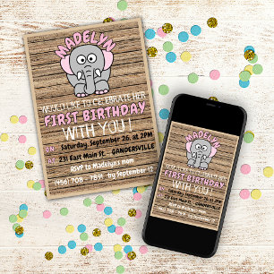 Invitación Personalizado divertida Chica primer Fiesta de la 