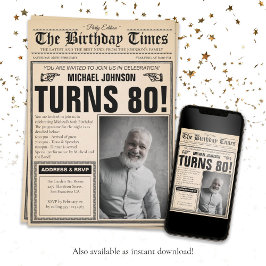 Invitación Personalizado divertido del viejo periódico Foto 8