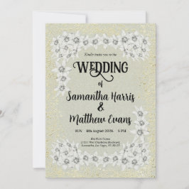 Invitación Personalizado dorado floral elegancia boda Invitac