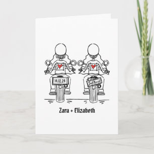 Invitación Personalizado dos novias Boda de motocicleta