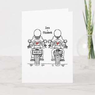 Invitación Personalizado dos novias Boda de motocicleta