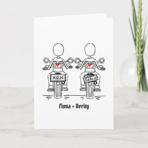 Invitación Personalizado dos novias Boda en motocicleta