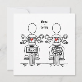 Invitación Personalizado dos novias motociclista Boda lesbian