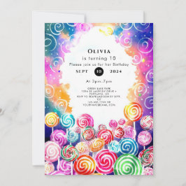 Invitación Personalizado Dreamy Candyland Cumpleaños