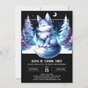 Invitación Personalizado Dreamy Wolf Birthday