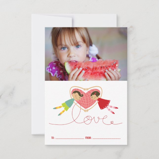 Invitación Personalizado El día de San Valentín de aula Chica (Anverso)