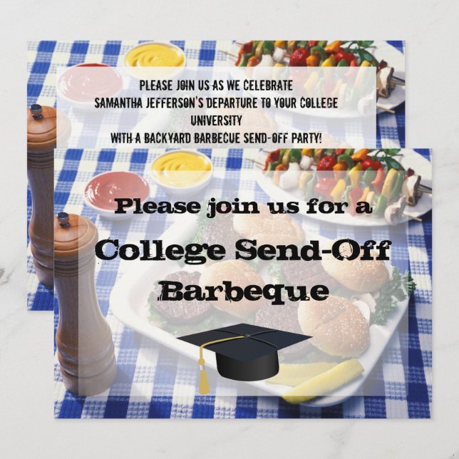 Invitación Personalizado el envío al colegio de hamburguesas  (Anverso / Reverso)