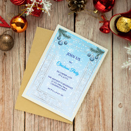 Invitación Personalizado Elegant Blue Luxury Navidades Invita