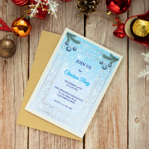 Invitación Personalizado Elegant Blue Luxury Navidades Invita