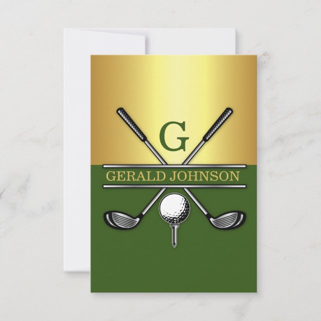 Invitación Personalizado Elegant Golf Monograma 3.5x5 (Anverso)
