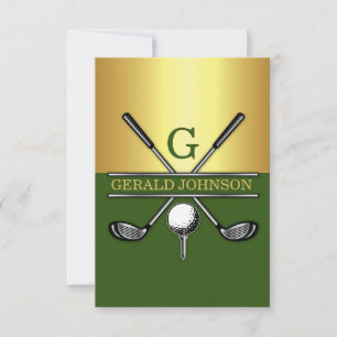 Invitación Personalizado Elegant Golf Monograma 3.5x5