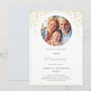 Invitación Personalizado Elegante 50° aniversario Boda
