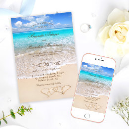 Invitación Personalizado Elegante Blue Ocean Tropical Beach W