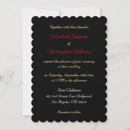 Invitación Personalizado elegante Boda de color negro falso d